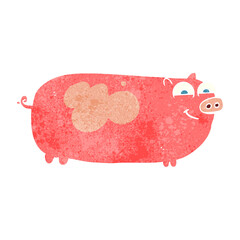 retro cartoon pig