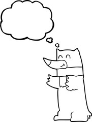 thought bubble cartoon bear