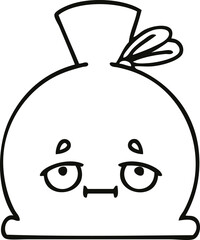 line drawing cartoon sack