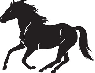 Fototapeta na wymiar black horse silhouette vector illustration design