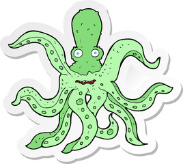 sticker of a cartoon giant octopus