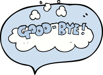 speech bubble cartoon good-bye symbol