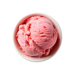 Scoop of strawberry ice cream isolated on transparent background