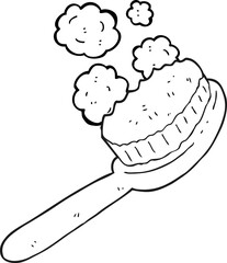 black and white cartoon brush