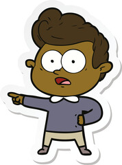 sticker of a cartoon staring man