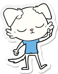 sticker of a cute cartoon dog