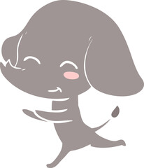 cute flat color style cartoon elephant running