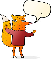 cartoon fox with speech bubble
