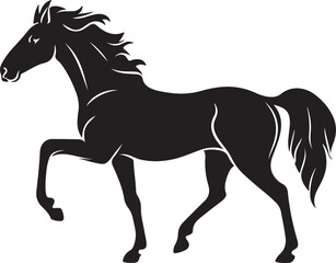 black horse silhouette vector illustration design