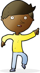 Obraz premium cartoon happy pointing