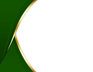 Green & Gold Side Wave Shape Frame Transparent Background