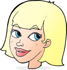 cartoon happy female face
