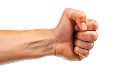 A fist clenched. Isolated on transparent background, PNG