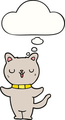 Obraz premium cartoon cat and thought bubble