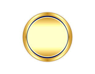 Shiny Blue & Gold Medallion Medal Award Transparent Background