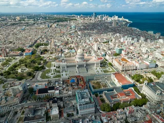 Keuken spatwand met foto Aerial view: Havana city, Cuba © Антон Яковлев