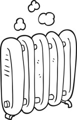 black and white cartoon radiator