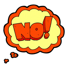 thought bubble cartoon NO! shout