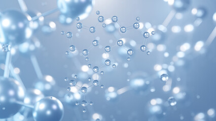 doxepin molecular structure 3d, flat model, tricyclic antidepressant, structural chemical formula view from a microscope