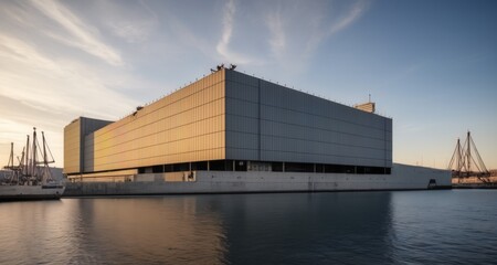 Obraz premium Modern architecture meets tranquil waters