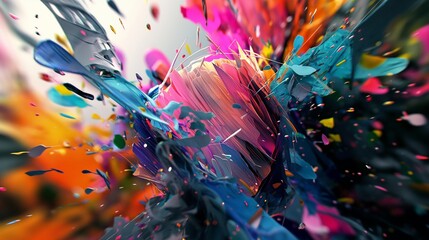 Playful 4K HD wallpaper featuring lively colors and abstract forms, delivering a vibrant and visually appealing composition for a modern desktop. - obrazy, fototapety, plakaty