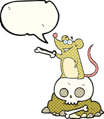 comic book speech bubble cartoon graveyard rat