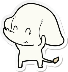 sticker of a cute cartoon elephant