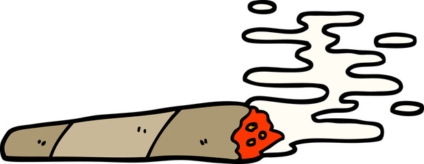 hand drawn doodle style cartoon of a joint