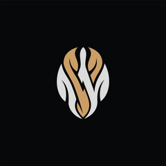 Abstract modern VW letter design