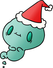 christmas gradient cartoon of kawaii ghost