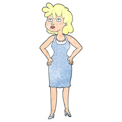 textured cartoon annoyed woman