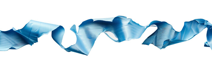 torn blue ribbon, PNG transparent object