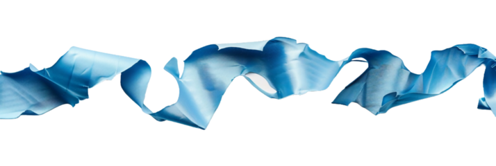 torn blue ribbon, PNG transparent object