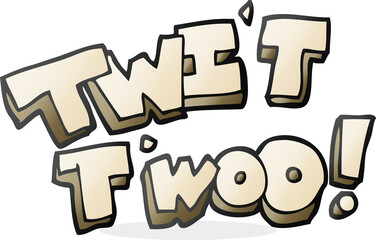 cartoon twit two owl call text