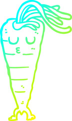 cold gradient line drawing cartoon carrot
