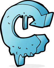 cartoon melting arrow symbol