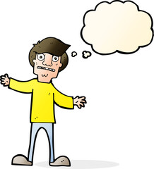 Fototapeta premium cartoon surprised man with thought bubble