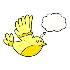thought bubble cartoon flying bird