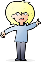 cartoon woman asking question