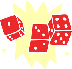 cartoon doodle rolling dice