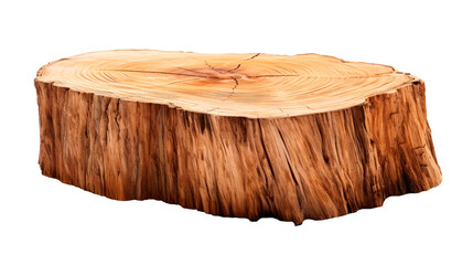 A large log with a hole in the middle, cut out element. Isolated on transparent background, PNG