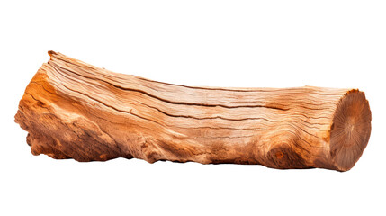 A large log is cut out element. Isolated on transparent background, PNG