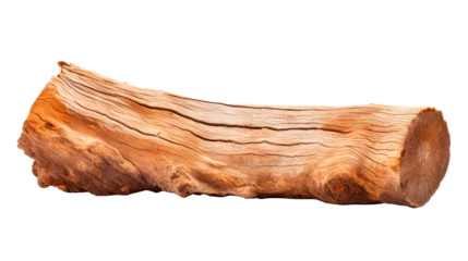 Crédence de cuisine en verre imprimé Texture du bois de chauffage A large log is cut out element. Isolated on transparent background, PNG