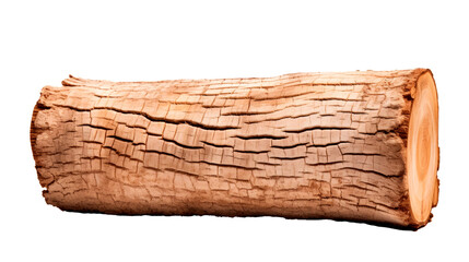 A large log is cut out element. Isolated on transparent background, PNG