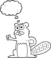 thought bubble cartoon beaver