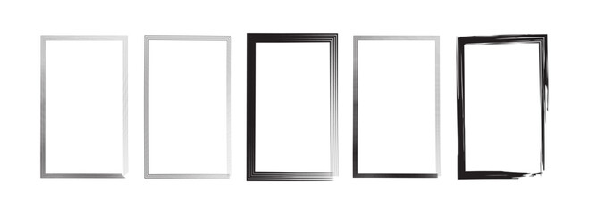 Grunge frame. Vector grunge borders. Created with a brush. Border set. Grunge frames and Corners