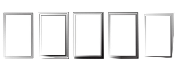 Grunge frame. Vector grunge borders. Created with a brush. Border set. Grunge frames and Corners