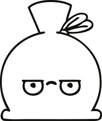 line drawing cartoon sack