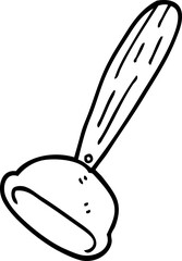 line drawing cartoon toilet plunger