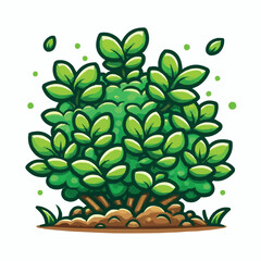 free vector A bush cartoon plant green.